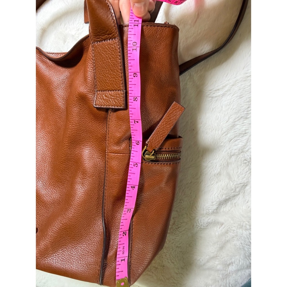 Fossil Emerson Medium Satchel Women Medium Brown Leather Shoulder Strap - Picture 14 of 14